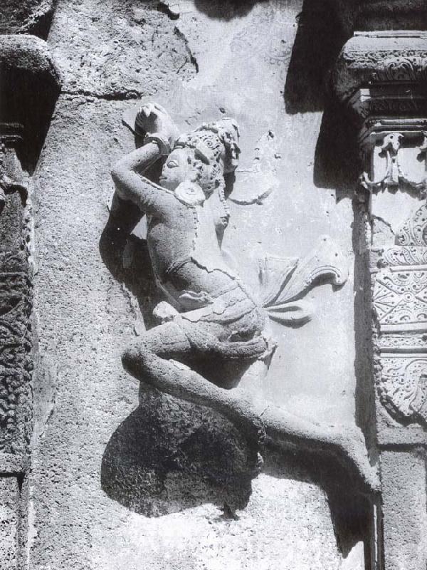 unknow artist Durga and the demon.  Mahisasaramardini-cave Mahabalipuram Germany oil painting art
